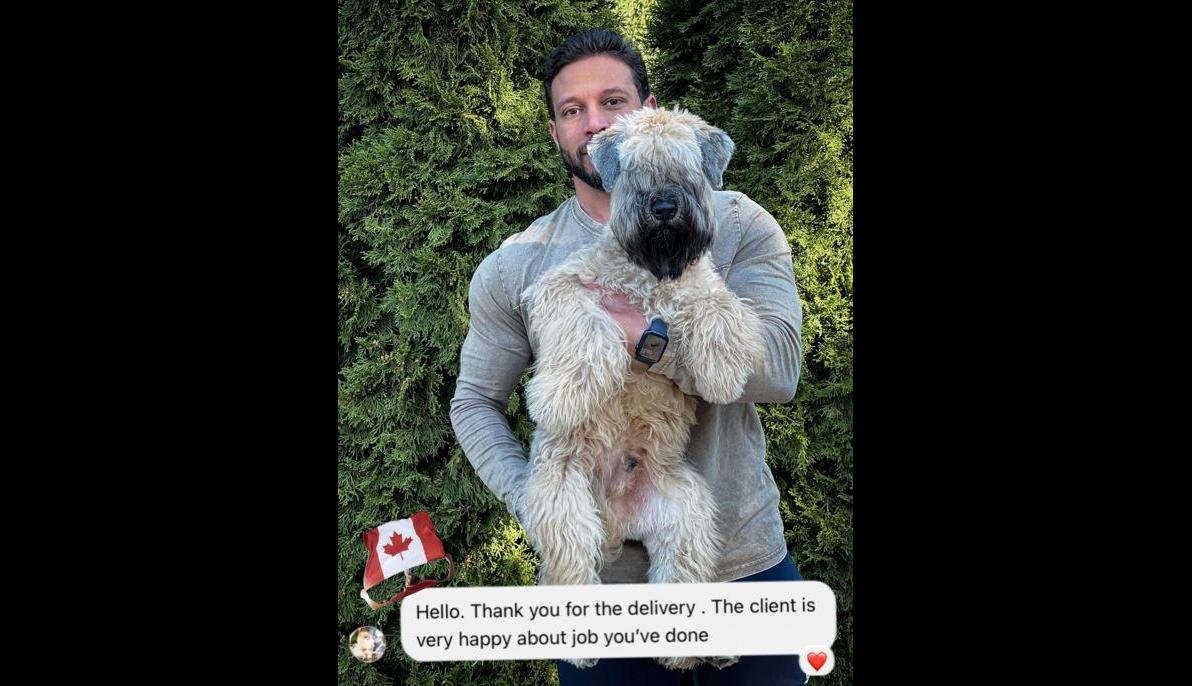 Airedale Terrier (Poland to Canada) client journey